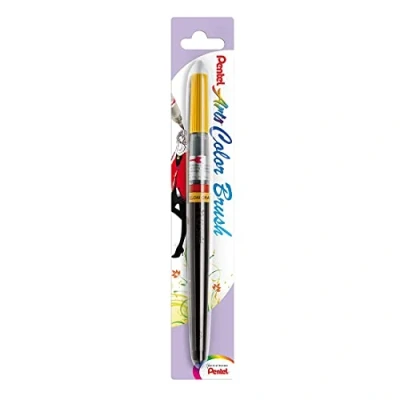 Image of Pentel Color Brush, Nylon, Yellow/Orange, 1 Unità (Confezione da 1)