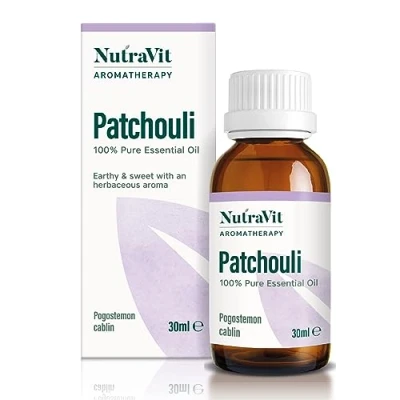 Image of NutraVit Sri Lankan Patchouli Oil 100% Pure Essential 30ml Theraputic Grade Aromatherapy Diffuser, Humidifier for Dry Skin, Hair Growth &amp; Uplift Energy
