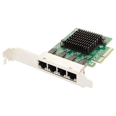Image of IO CREST 4 Port Quad Gigabit Ethernet PCI Express 2.1 E x4 Network Interface Card (NIC) 10/100/1000 Mbps Realtek Chipset SI PEX24085