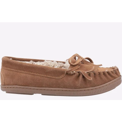 Image of Hush Puppies Girls Addy Low Top Slippers, Brown Tan Tan, 3 UK