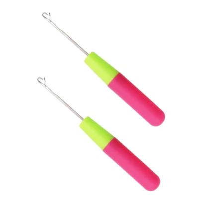 Image of Plastic Handle Crochet Needle, 2 Pack Latch Hooks, Needle Hair, Hair Extension Hook, for DIY, Craft, Braiding