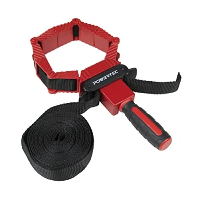 Image of POWERTEC 71122 Deluxe Polygon Quick Release Band Clamp Woodworking Frame Clamping Strap Holder