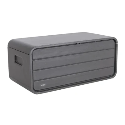 Image of LIFETIME Garden Box 515 L Plastic Cushion &amp; Storage Dark Gray 72 x 147 65 cm Includes Gas Struts