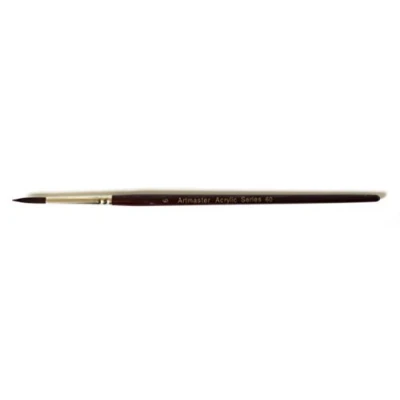 Image of The Art Shop Skipton Artmaster Acrylic Paint Brush Series 60 Round Brushes 12 Sizes (5/0)