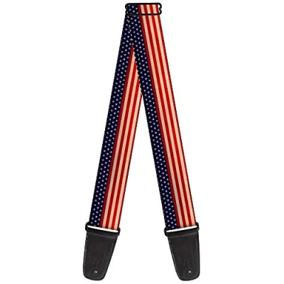 Image of Buckle Down GS W30135 Guitar Strap American Flag Stripe, Multicolor, 2&quot; Wide 29 54&quot; Length
