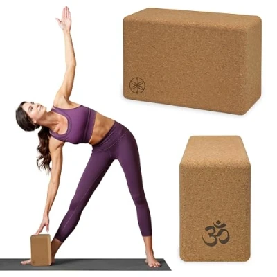 Image of Gaiam Cork Yoga Block 4x6x9 Inch, Natural for Yoga, Pilates, Stretching, Balance, Gym, Home Workout, Meditation, Non Slip, High Density, Rounded Edges Enhanced Poses and Flexibility
