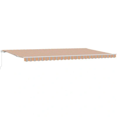 Image of vidaXL Manual Retractable Awning Multicolour Stripe 600x300 cm