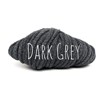 Image of Cotton Cord Yarn Rope 5mm Dark Grey 100meters (109.36yards) for crochet knitting macrame weaving and diy projects Colorful Passions
