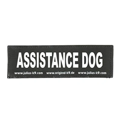 Image of Interchangeable Patches, 1 pair, ASSISTANCE DOG, Size: Large, Black