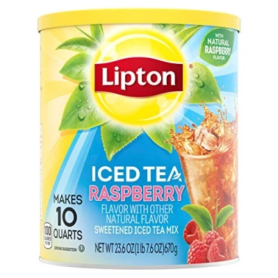 Image of Lipton Iced Tea Raspberry Powder Drink Mix 670 gm Tub Makes 10 Quarts
