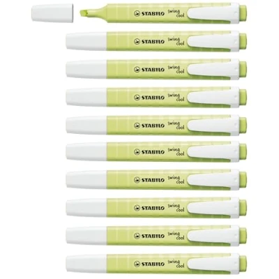 Image of Highlighter STABILO swing cool Pastel Pack of 10 Dash Lime