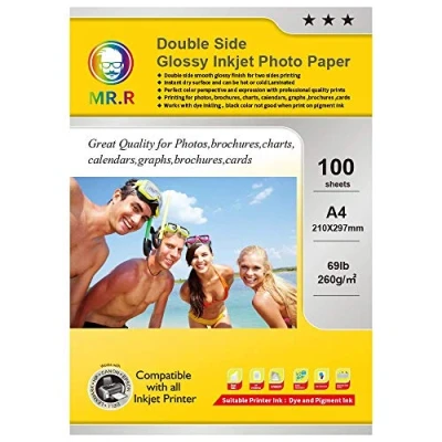 Image of MR.R Double Side Glossy Inkjet Photo Paper 260gsm A4 100 Sheets per Pack