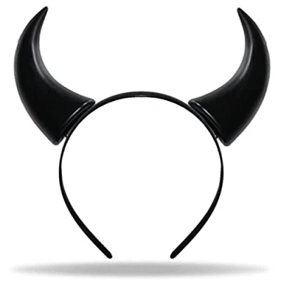 Image of Hatstar Devil Horns Headband Black Vampire Ears for Costume Party Headpiece Women, Men &amp; Children Hair Accessories Halloween, Fancy Dress and Carnival