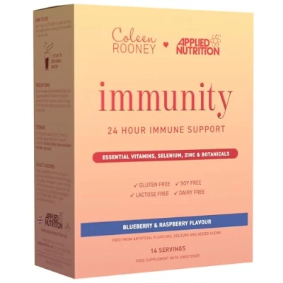 Image of Applied Nutrition Coleen Rooney Immunity Powder Vitamin &amp; Mineral Boost Best 24 Hour Immune Support Vegan Defense Enhanced Vitality (14 Servings) (Blueberry Raspberry)