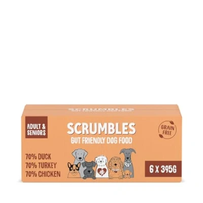 Image of Scrumbles Natural Wet Dog Food Meaty Multipack 6x 395g