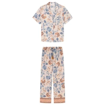 Image of Women&#039;secret Women&#039;s Mix and Match Batik Long Pyjamas Pajama Set, Multicolor, L