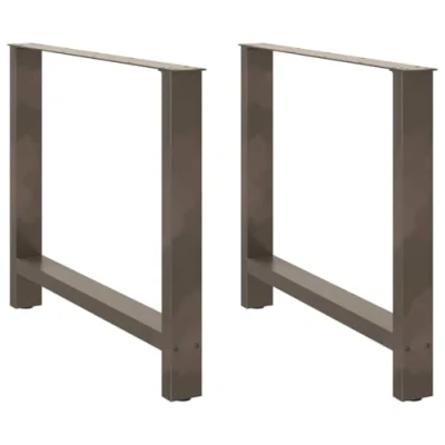 Image of vidaXL Coffee Table Legs Natural Steel Adjustable Metal Base for Living &amp; Dining Room Furniture, Set of 2 (90x72 73cm)