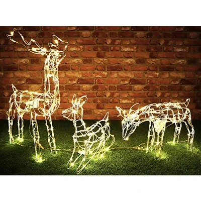 Image of Christmas Concepts® Set Of 3 Animated Light Up Reindeer Family With Warm White LED Lights