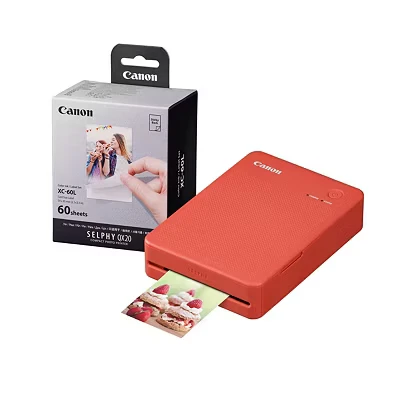 Image of Canon Selphy QX20 Instant Photo Printer Terracotta Red + 60 Shot Pack