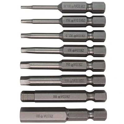 Image of ZHIDA Hex Impact Screw Bit Set H1.5,H2,H2.5,H3,H4,H5,H6,H8 Allen Screwdriver 1