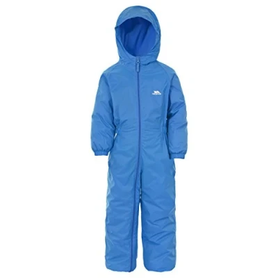 Image of Trespass Dripdrop, Cobalt, 6/12, Waterproof Rain Suit with Hood Kids Unisex, Age 6 12 Months, Blue