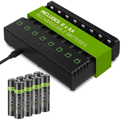 Image of Venom Rechargeable Battery Charging Dock plus 8 x AA 2100mAh Batteries