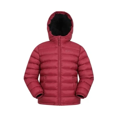 Image of Mountain Warehouse Seasons Fur Lined Kids Padded Jacket Lightweight, Warm &amp; Water resistant Puffer Coat, Boys Girls For Autumn Winter, School Outdoors Rust Size 3 4 Years