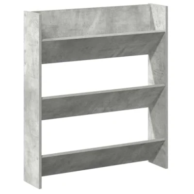 Image of vidaXL Wall Shoe Cabinet Concrete Grey 60x18x60 cm Engineered Wood