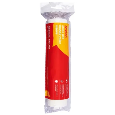 Image of Amtech G4420 230mm (9&quot;) x 38mm (1.5&quot;) Roller Sleeve, 4mm Mohair Pile Extra Short for Gloss Paint Finish