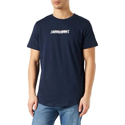 Image of JACK&amp;JONES Men&#039;s JJTEO TEE SS T Shirt, Navy Blazer, S
