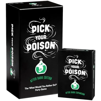 Image of PICK your POISON After Dark + Expansion Set Party Game The “What Would You Rather Do? Adult Card for College Students, Fun Parties &amp; Board Games Night with Group