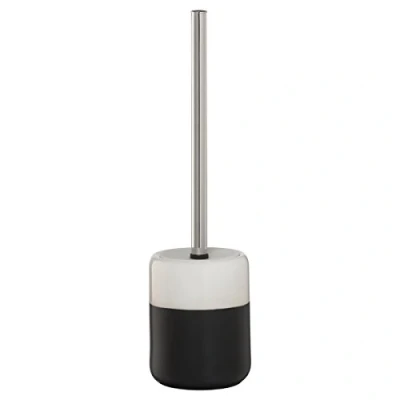 Image of Sealskin Sphere Toilet Brush and Holder, Porcelain, Black, 10 x 37.5 cm