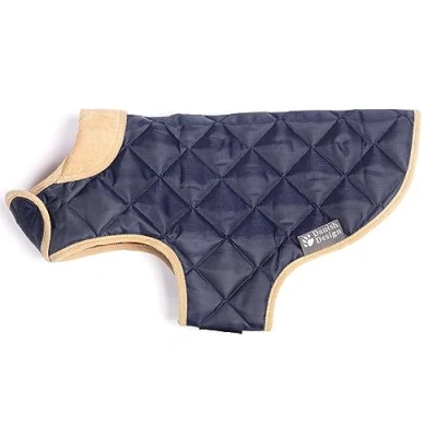 Image of Danish Design Navy Diamond Quilt Shower Proof Thermal Lined Dog/Puppy Coat 28 Inch 70 cm