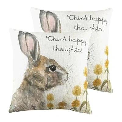 Image of Evans Lichfield Woodland Hare Thoughts Cushions (Twin Pack) Multicolour One Size