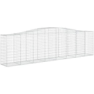 Image of vidaXL Arched Gabion Baskets 3 pcs 400x50x100/120 cm Galvanised Iron