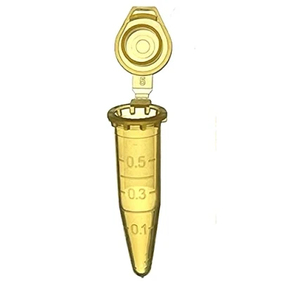 Image of MUHWA 1000PCS Polypropylene Graduated Microcentrifuge Tube with Snap Cap, 0.5ml Capacity Microtubes (Yellow)