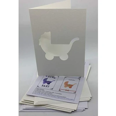 Image of Iris Folding Card Pack PRAM C5 Size Makes 4 Cards DeeCraft