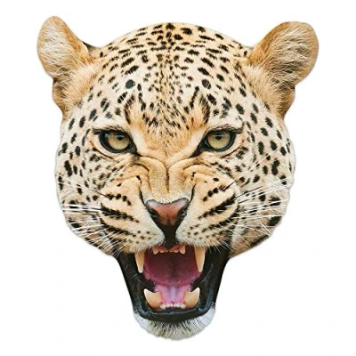 Image of STAR CUTOUTS Ltd Leopard Single Face Mask l Animal Masks, Multicolour