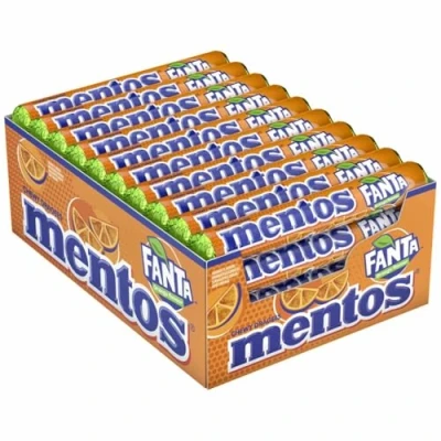 Image of Mentos Soft Chews, Fanta Orange Party Sweets 40 Rolls