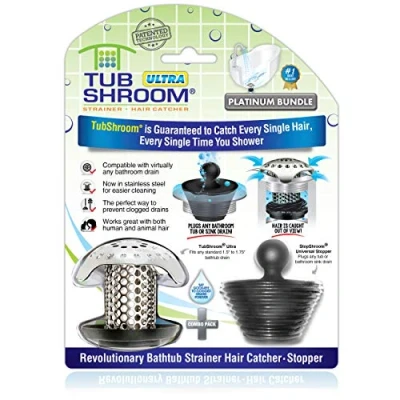 Image of TubShroom Bathtub Hair Catcher Drain Protector Silicone Stainless Steel Standard