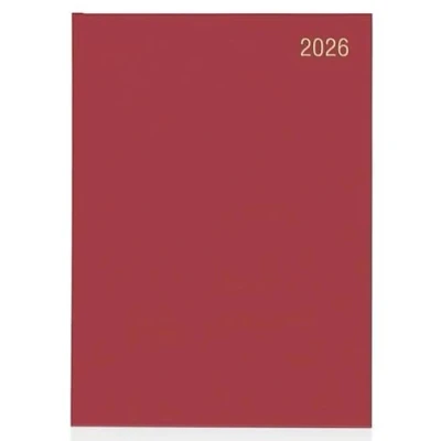 Image of Top Sale 2026 A5 Week To View Yearly Diary with Hard Cover and Matching Ribbon Marker Maroon