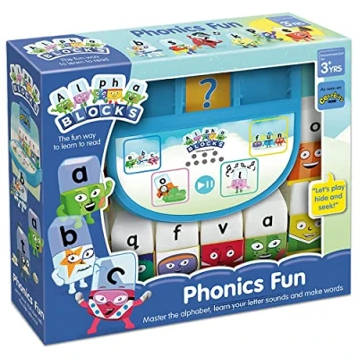 Image of Alphablocks AN20 Phonics Fun Toy Learn Letter Recognition and Sounds, Spelling Vocabulary Perfect for Interactive Play Child Development, Features 4 Game Modes, 3+ Years, Multiple
