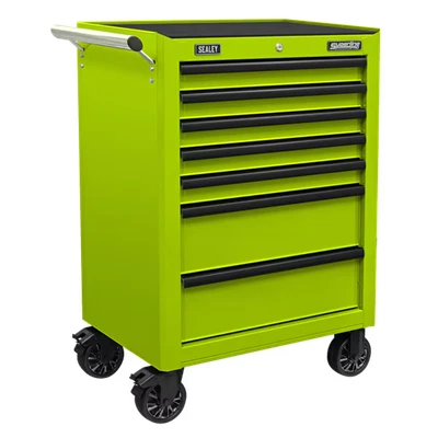 Image of Sealey Superline Pro Rollcab 7 Drawer with Ball Bearing Slides Green/Black