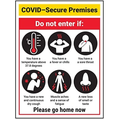 Image of V Safety COVID Secure Premises Do Not Enter 150mm x 200mm 1mm Rigid Plastic