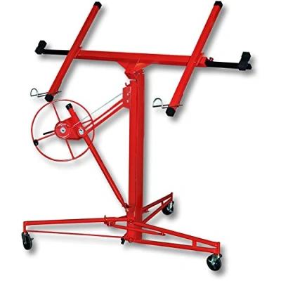 Image of Heavy Duty 11FT Drywall Lift Plaster board Lifter Panel Hoist Jack Construction Tool, Red