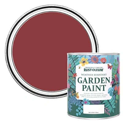 Image of Rust Oleum Red Mould Resistant Garden Paint in Matt Finish Empire 750ml