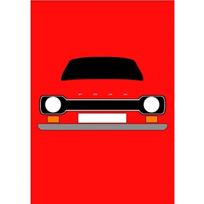 Image of Ford Escort MK1 Retro Motor Company Greeting Card