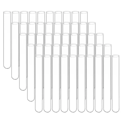 Image of stonylab Glass Test Tubes, Transparent Borosilicate Round Bottom Tubes with 20 mm Diameter and 150 Length for Lab Use, 50 Pack