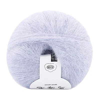 Image of Tomotato Mohair Yarn, Wool Knitting Popular Soft Angora Knitting, Ball Yarn Long Pashm Knit DIY Shawl Scarf Crochet Thread Supplies(Gray)