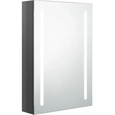 Image of vidaXL LED Bathroom Mirror Cabinet Shining Grey 50x13x70 cm